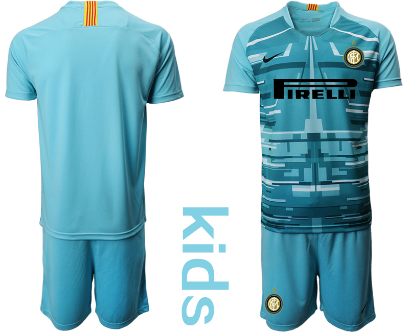 Youth 2020-2021 club Inter Milan blue goalkeeper blank Soccer Jerseys1